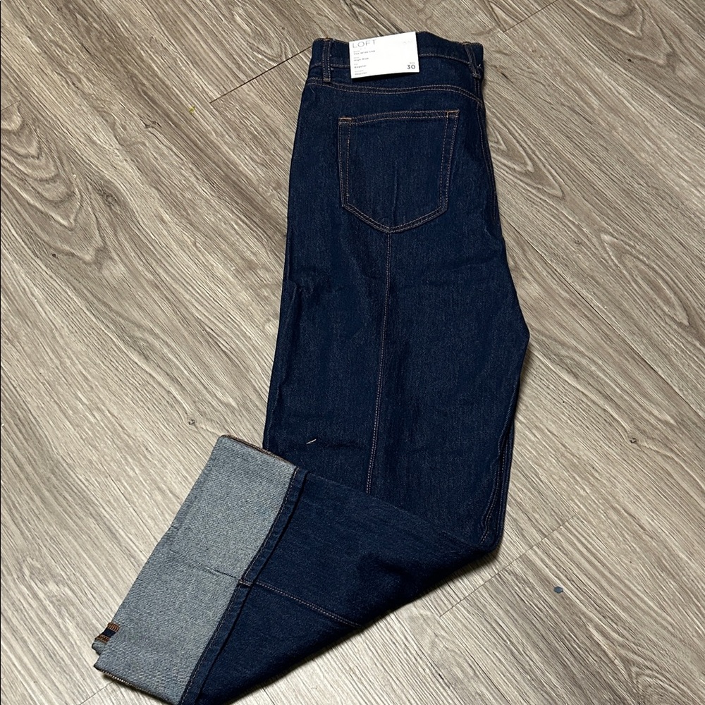 LOFT Cuffed Wide Leg Flare Jeans